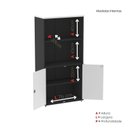 Ver imagem 7 de Armário para Escritório Misto 2 Portas Pivotante Cinza/Preto