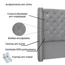 Ver imagem 3 de Cabeceira Cama Box Casal 140 Cm Vicenza Linho Cinza S04 - D'Rossi