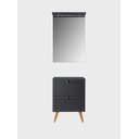 Ver imagem 1 de Gabinete para Banheiro com Tampo e Espelheira 60cm Retro Mdf Grafite Milano - On Móveis