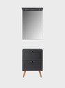 Ver imagem 1 de Gabinete para Banheiro com Tampo e Espelheira 60cm Retro Mdf Grafite Milano - On Móveis