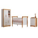 Ver imagem 1 de Quarto de Bebê Completo com Cômoda Berço com Colchão e Guarda Roupa Zara Tigus Baby Branco/amadeirad