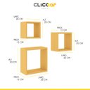 Ver imagem 2 de Kit 3 Nichos Prateleiras Decorativos Quadrado 30 Cm Sala Quarto Escritório Mdp Amarelo - Clicklar