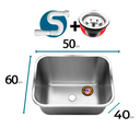 Ver imagem 2 de Cuba American Steel Industrial Funda 60x50x40 Aço Inox