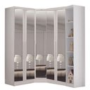 Ver imagem 1 de Modulado Closet Completo Espelhado 5 Portas 6 Gavetas - Rizon-branco - Móveis Novo Horizonte