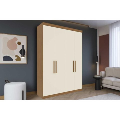 Guarda Roupa Solteiro 4 Portas e 2 Gavetas Ph 1714 Carvalho Vermontt/off White - Herval