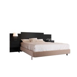 Cabeceira Cama Casal Extensível Com Mesa De Apoio Recife - preto - 2