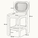 Ver imagem 5 de Kit 4 Banquetas Baixa Bar Cozinha Sala de Jantar Betta L02 Mel Tela Linho Cru - Lyam Decor