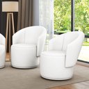 Ver imagem 2 de Poltrona Decorativa Orgânica Fixa para Sala Kit 2 Malu Sintético Branco M11 - D’Rossi