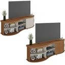 Ver imagem 5 de Rack Magnum P/ Tv até 75" com Porta Ripada Cinamomo/off White - Artely