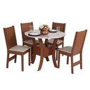 Ver imagem 2 de Conjunto Mesa Redonda Maya com 4 Cadeiras Paraty - Bagum Bege Naturalle e Off White
