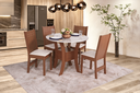 Ver imagem 1 de Conjunto Mesa Redonda Maya com 4 Cadeiras Paraty - Bagum Bege Naturalle e Off White