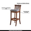 Ver imagem 2 de Kit 6 Banquetas Alta Madeira Maciça Assento em Linho Encosto Sim Cinza Gran Belo