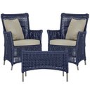 Ver imagem 1 de 2 Poltronas e 1 Mesa Igapó Alumínio Fendi Corda Náutica E7 Azul