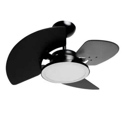 Ventilador de Teto Tron 130W 3 Pás Preto Aventador LED 110V