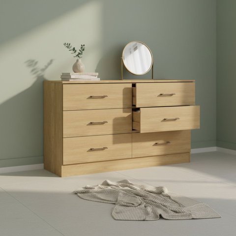 Cômoda Moderna 6 Gavetas 136cm Soft Soluzione Móveis