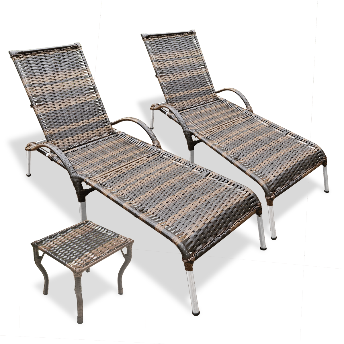 2 Cadeiras Fibra Sintética Regulável P/ Varanda Julia + Mesa Cor:argila - 1