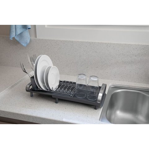 Escorredor de Louça Inox Secador e Porta Talheres Grafite Tramontina