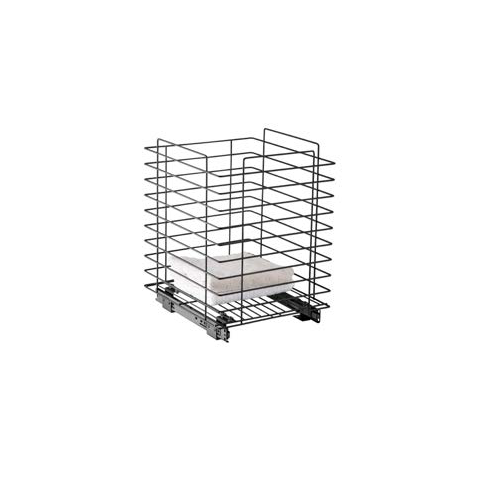 Tulha Cesto de Roupa Deslizante Embutido Schmitt 40x44x38cm:Preto Fosco