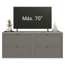 Ver imagem 6 de Rack para Tv até 70 Polegadas 160cm 4 Gavetas Vik Madesa 04 Branco-cinza