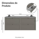 Ver imagem 3 de Rack para Tv até 70 Polegadas 160cm 4 Gavetas Vik Madesa 04 Branco-cinza