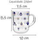 Ver imagem 4 de Kit 6unds Caneca de Café 250ml em Vidro Modelo Olho Grego