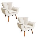 Ver imagem 6 de Kit 02 Poltronas Opala Veludo Bege