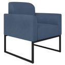 Ver imagem 6 de Poltrona Decorativa Isabella Base Industrial Suede Azul Marinho/Preto Gran Belo