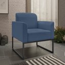 Ver imagem 2 de Poltrona Decorativa Isabella Base Industrial Suede Azul Marinho/Preto Gran Belo