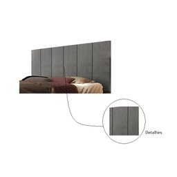 Cabeceira Cama Box Casal 1.38 Flora:Cinza - 3
