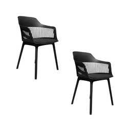 Kit com 2 Cadeira Marcela Montreal Jantar 140pp Preta - 2
