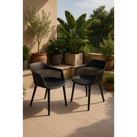 Kit com 2 Cadeira Marcela Montreal Jantar 140pp Preta