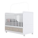 Ver imagem 4 de Berço Americano Aquarela e Cômoda Infantil Pula-Pula Cristal Branco com Colchão Gazin - Henn