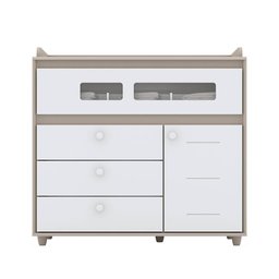 Berço Americano Aquarela e Cômoda Infantil Pula-Pula Cristal Branco com Colchão Gazin - Henn - 2