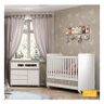 Berço Americano Aquarela e Cômoda Infantil Pula-Pula Cristal Branco com Colchão Gazin - Henn - 7