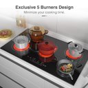 Ver imagem 7 de Vbgk Cooktop Elétrico 36" 8600w com 5 Bocas, Controle Touch e Timer (preto)