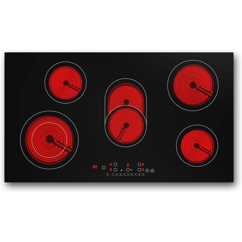 Vbgk Cooktop Elétrico 36" 8600w com 5 Bocas, Controle Touch e Timer (preto)