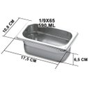Ver imagem 1 de Conj 3 Cuba Gastronômica Inox GN 1/9x65 mm 0,60 L SEM TAMPA SB