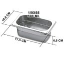 Ver imagem 1 de Conj 3 Cuba Gastronômica Inox GN 1/9x65 mm 0,60 L SEM TAMPA SB