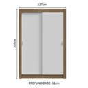 Ver mais imagens de Guarda-roupa Solteiro 2 Portas de Correr 2 Gavetas Rustic/branco Vivare Madesa Rustic/branco