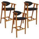Ver imagem 1 de Kit 03 Banquetas Alta Para Cozinha Bancada Bar Sala de Jantar Fixa Cecília L02 Suede Preto - Lyam De