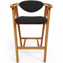 Ver imagem 6 de Kit 03 Banquetas Alta Para Cozinha Bancada Bar Sala de Jantar Fixa Cecília L02 Suede Preto - Lyam De