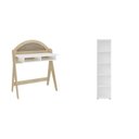 Ver imagem 2 de Conjunto de Escritório 2 Peças Estante Multy e Escrivaninha Ceci Desing Único Encantador Branco/Marrome