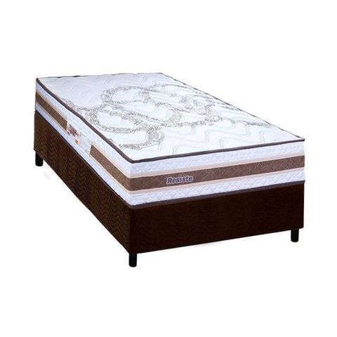 Conjunto Box Solteiro: Colchão Espuma Paropas D45 Resiste Hotel Douface + Base Crc Suede Brown (