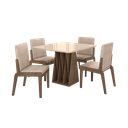 Ver imagem 2 de Conjunto Mesa com 4 Cadeiras Orquestra Marrom/Carvalho/Fendi