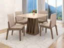 Ver imagem 1 de Conjunto Mesa com 4 Cadeiras Orquestra Marrom/Carvalho/Fendi