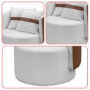 Ver mais imagens de Kit 2 Poltrona Orgânica Base Giratória Maya Corino Nozes e Boucle Cru Redonda Decorativa - Arkell