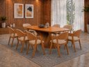 Ver imagem 1 de Sala de Jantar Maciça 8 Cadeiras 2,20m Dunnas Sala Nobre