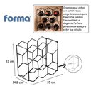 Ver imagem 2 de Adega de Mesa Bancada Vinho Garrafa Champanhe Colméia 8 Garrafas Acabamento Preto Bar Casa Cozinha