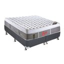 Ver imagem 1 de Cama Box King: Colchão Molas Pocket Ensacadas Castor Light Stress Oxygen New Plush + Base Crc Suede