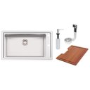 Ver imagem 1 de Cuba de Sobrepor Tramontina Square 86x50 em Aço Inox 304 Scotch Brite com Tábua e Dosador de Sab